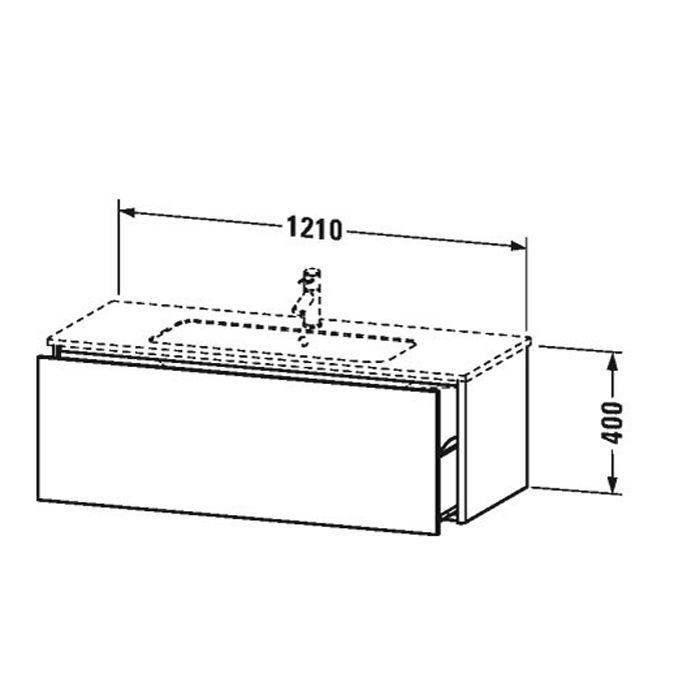 Duravit ME by Starck Раковина для мебели с перел., с 1 отв. под смес., 1230x490мм, Цвет: Белый, артикул 2336120000