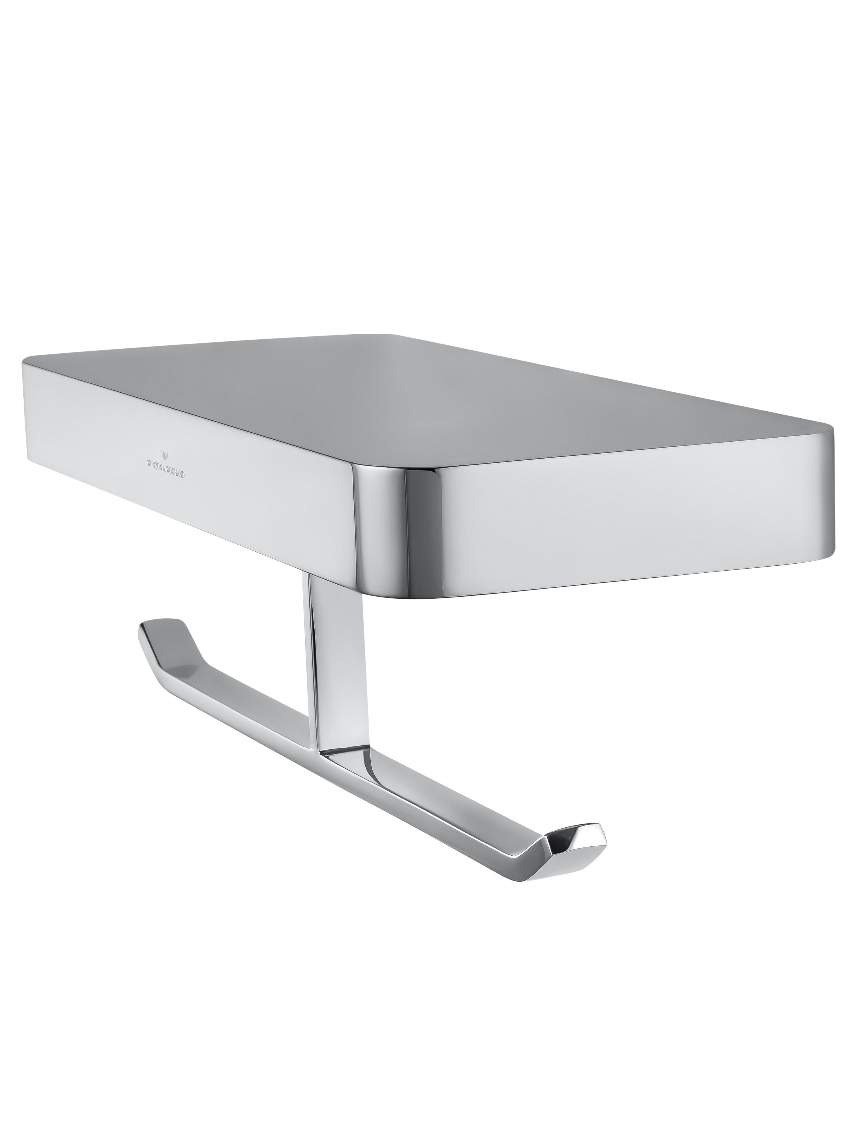 Двойной держатель для туалетной бумаги с полкой WONZON & WOGHAND LOTTE, Хром (WW-8356)