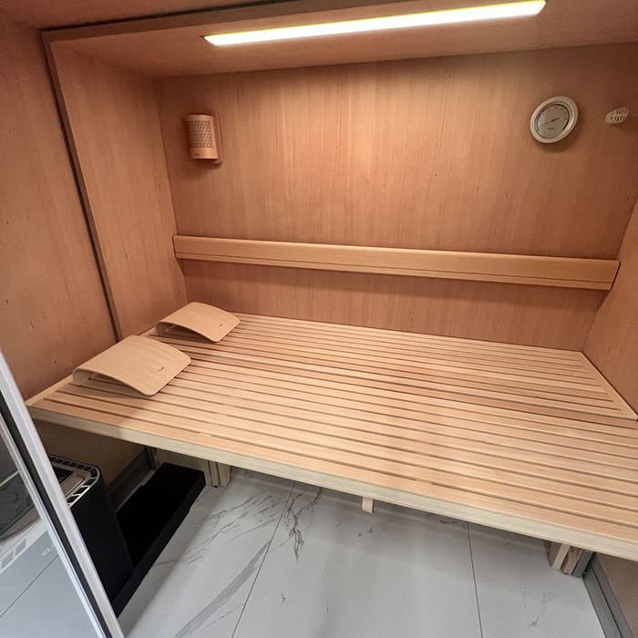 KLAFS S1 Сауна раздвижная 2320х1600(600)хh2110 мм, размер L с прозрачным стеклом, вн. отд. хемлок, Varius 6,0 кВт, внешняя отделка: чёрный матовый KLAFS S1 Сауна раздвижная 2320х1600(600)хh2110 мм, размер L с прозрачным стеклом, вн. отд. хемлок, Varius 6,0 кВт, внешняя отделка: чёрный матовый