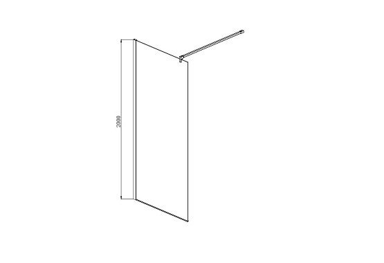 AQ WIW 10020BL Душевая перегородка Walk in с держателем 1000x2000 профиль черный, стекло прозрачное AQ WIW 10020BL Душевая перегородка Walk in с держателем 1000x2000 профиль черный, стекло прозрачное