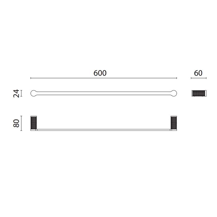 OASIS DEFILE Полотенцедержатель 600 мм., цвет золото