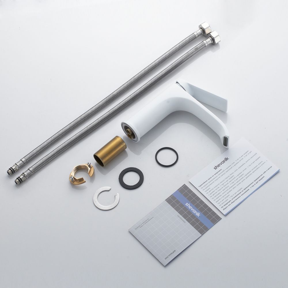 Смеситель для раковины Shevanik S4101C, белый, артикул S4101C