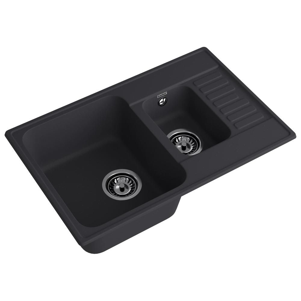 Кухонная мойка GranFest QUARZ 21К, черный, артикул 21К черный