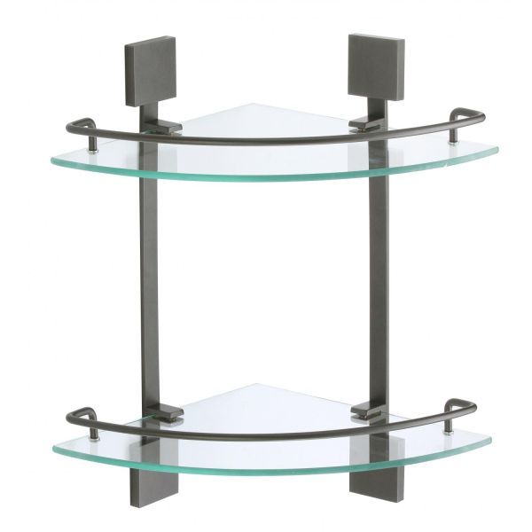 Полка угловая стеклянная Savol S-065322Q, графит