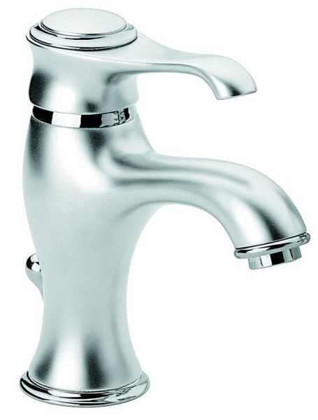 Emmevi Tiffany, однорычажный смеситель для раковины (излив 12 см), с донным клапаном, цвет матовый хром-хром
