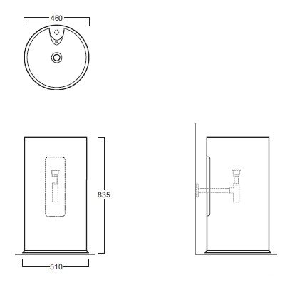 SIMAS Top e lavabi d'arredo Раковина напольная цилиндрическая 51х83,5см с 1 отв-м пробитым вручную, белая