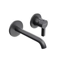 Смеситель для раковины LINEA однорычажный настенный, черный матовый