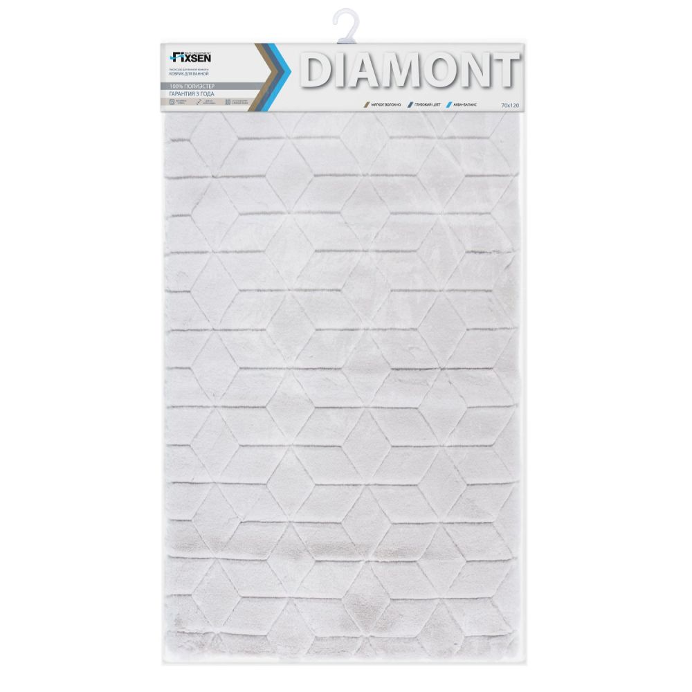 Коврик для ванной комнаты FIXSEN DIAMONT FX-9050K, серый, артикул FX-9050K