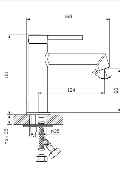 Смеситель для раковины DQ Stuttgart хром (DA1772101), артикул DA1772101