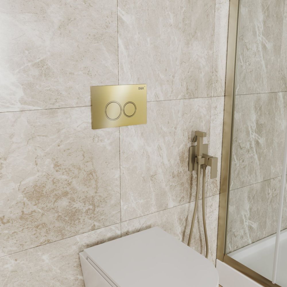 Клавиша смыва D&K Bayern DB1529007.2 (арт.инсталл DI8050127), золото глянец (DB1529007.2), артикул DB1529007.2