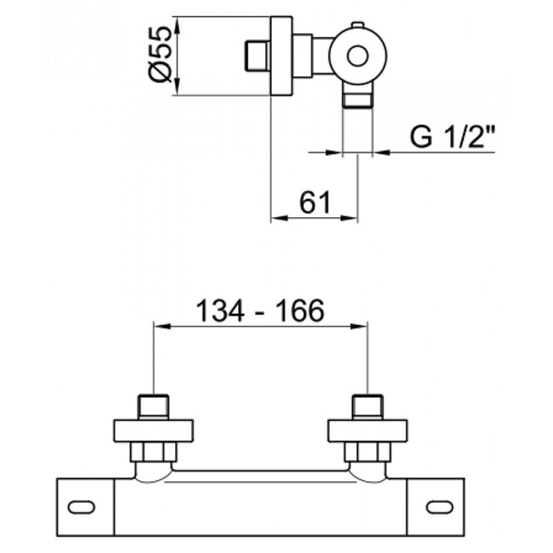 Смеситель для душа с термостатом Webert Elio EL980102345, никель