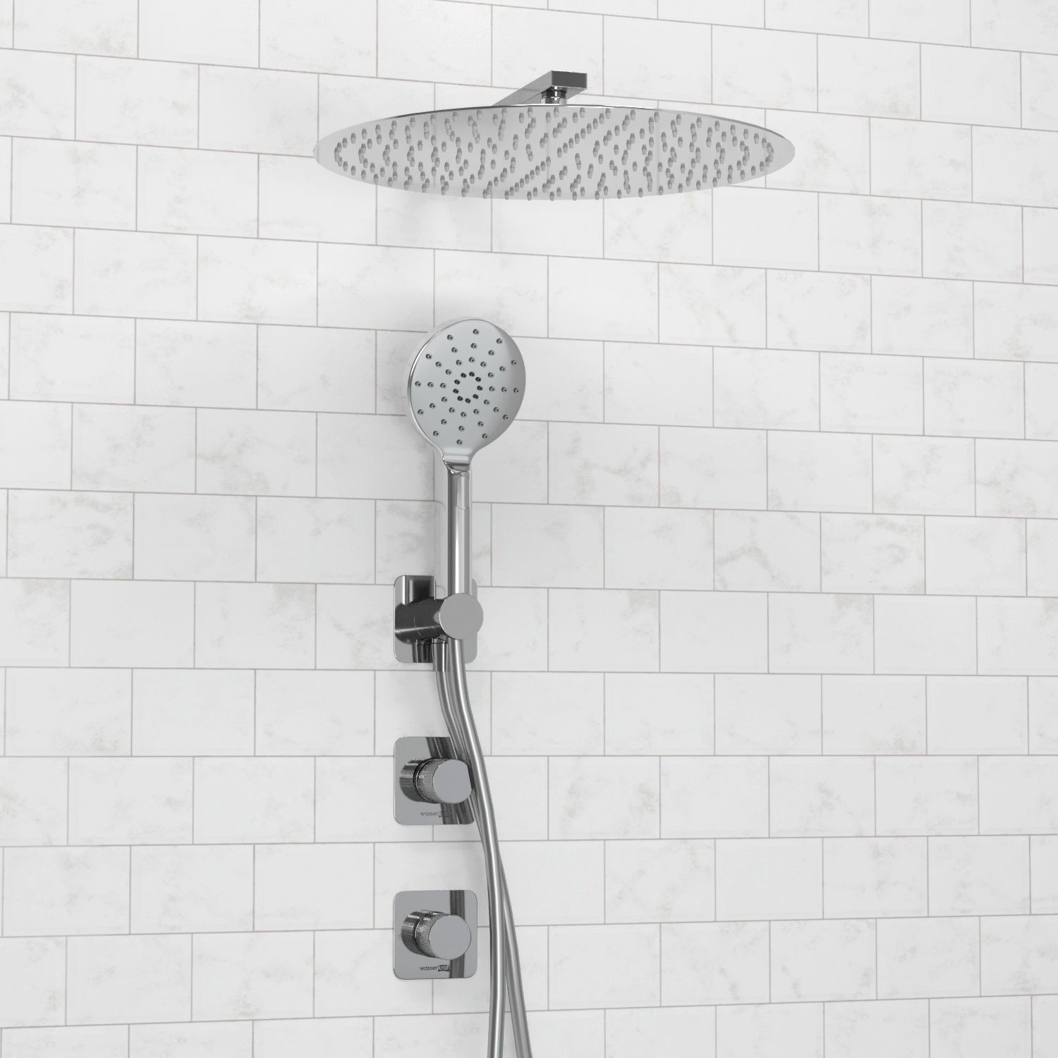 A4651.293.090.117.271.087.127  Встраиваемый комплект для душа с верхней душевой насадкой и лейкой