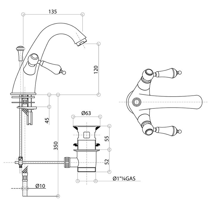 Bongio Capri Смеситель для раковины, цвет хром