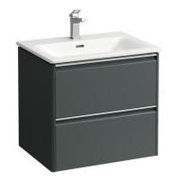 LAUFEN PALACE Комплект мебели 600х450х545 мм., с раковиной Slim, 2 ящика, органайзер для ящика, ручка анодированный алюминий, цвет интенсивный серый