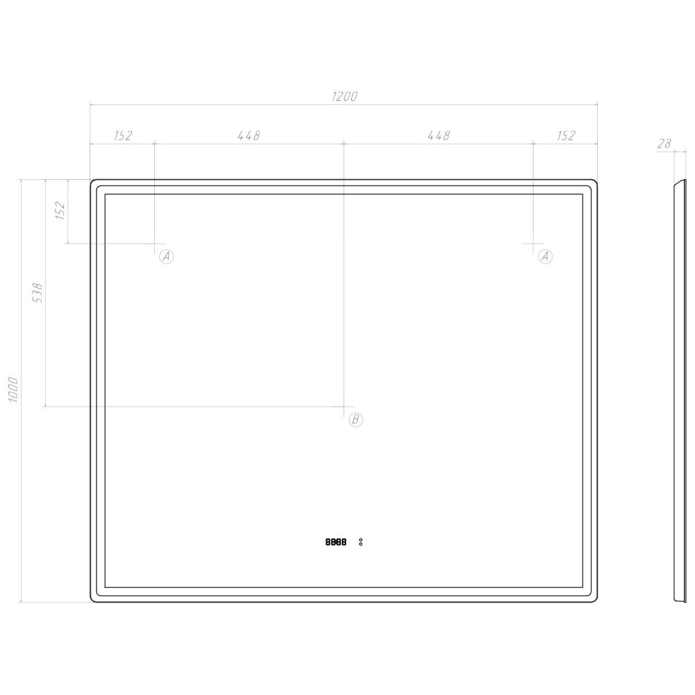 Зеркало VIGO Roberta Luxe 1200 (296), артикул 296