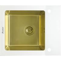 Мойка Seaman Eco Glass SMG-610W Gold (PVD), два отверстия (Ø35мм), комплектация с вентиль-автоматом Мойка Seaman Eco Glass SMG-610W Gold (PVD), два отверстия (Ø35мм), комплектация с вентиль-автоматом