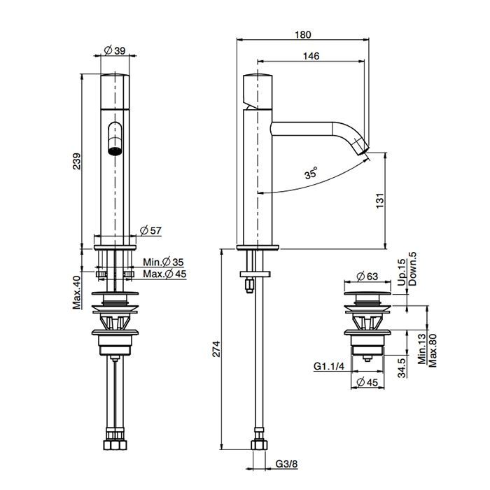 Fima Carlo Frattini So Смеситель для раковины, на 1 отв., с донным клапаном, цвет: чёрный матовый, артикул F3181NS