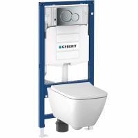 Комплект унитаза Geberit Smyle 500.300.21.S с инсталляцией Sigma с сиденьем Микролифт и клавишей смыва Хром Комплект унитаза Geberit Smyle 500.300.21.S с инсталляцией Sigma с сиденьем Микролифт и клавишей смыва Хром