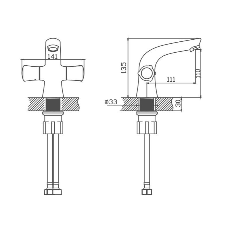 Смеситель для раковины Cron CN10866, хром