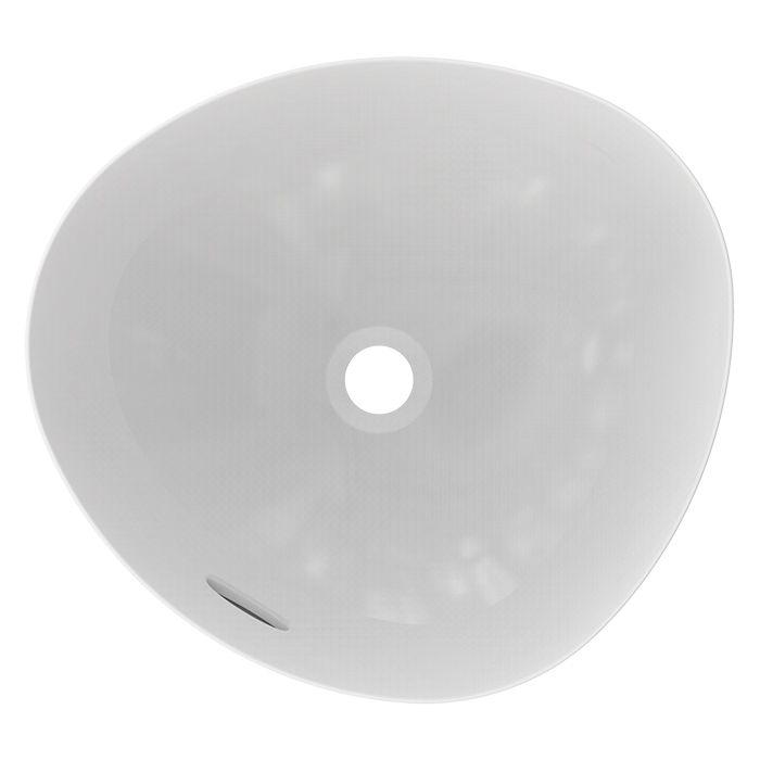 TOTO VESSEL TA Раковина460x420x177мм, ассиметричная чаша, без отв.под смеситель, с переливом, CeFiONtect, цвет:  белый глянец