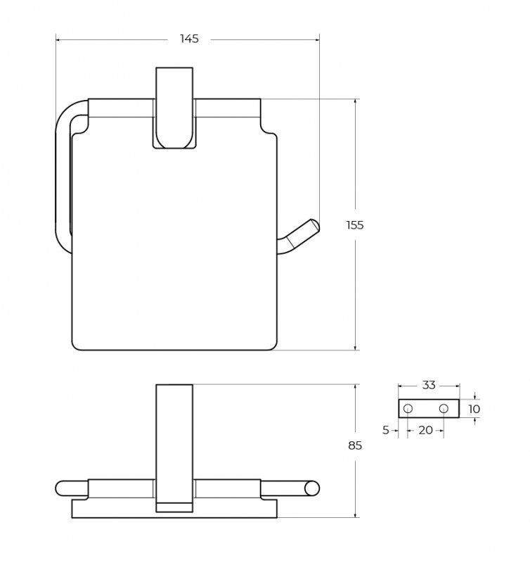 SLIDER-PH-NOP Держатель для туалетной бумаги, исполнение черный матовый, артикул SLIDER-PH-NOP
