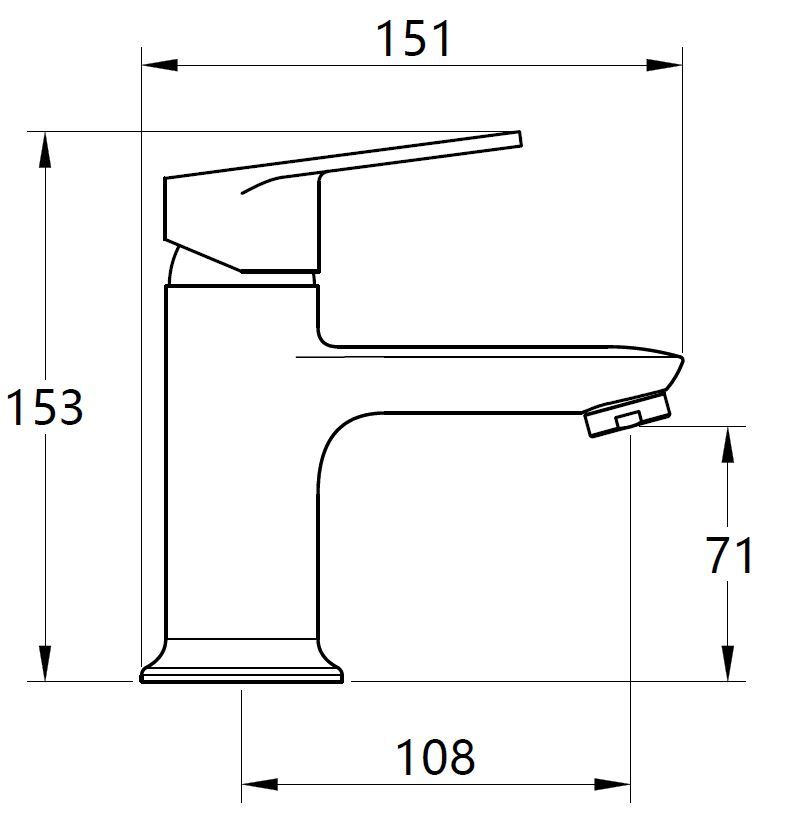 Смеситель Drop для раковины, без донного клапана, артикул: DP26M