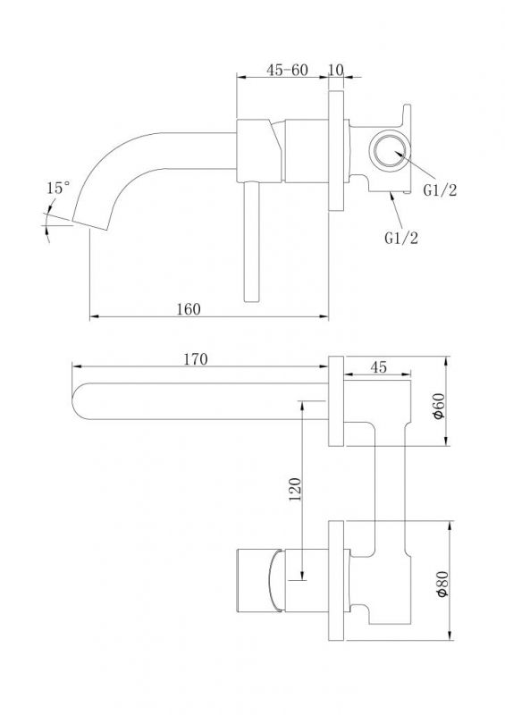 Смеситель для раковины Bronze de Luxe Scandi 9020BR Бронза