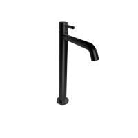 Bongio ON Смеситель для раковины высокий на 1 отв, излив 173 мм , с донным клапаном clic clac ,цвет матовый черный хром