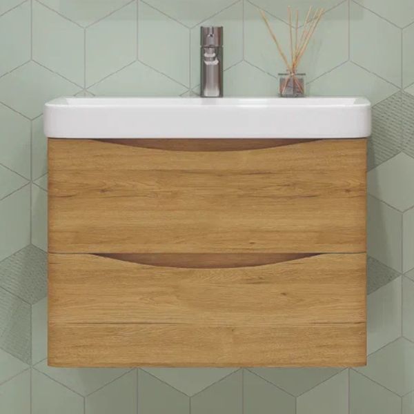 Тумба под раковину подвесная Velvex Clay tp.CLA.9595.70.2Y дуб верона, 70 см