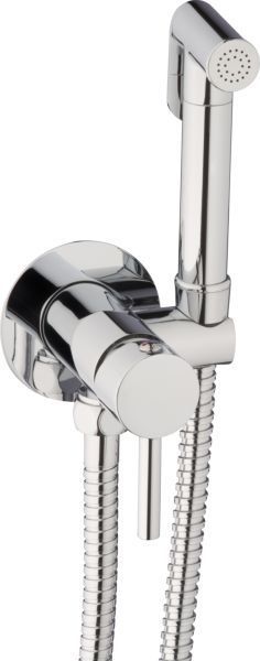 Emmevi, набор гигиенического душа 175: круглая лейка, смеситель хол/гор вода и шланг 120 см (все из латуни), цвет золото