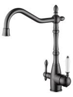 Смеситель для кухни c подключением фильтра WONZON & WOGHAND, Темный графит (WW-88458006-BGM)