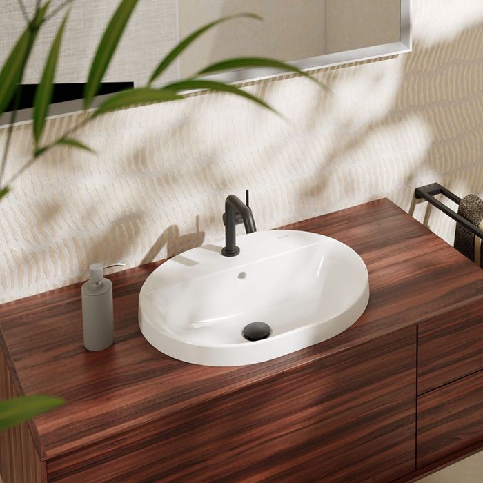 Раковина, Hansgrohe, Xuniva U, ширина, мм-550, глубина, мм-450, высота, мм-175, тип установки-встраиваемый, отверстия для смесителя-1, с переливом, материал-керамика, цвет-белый Раковина, Hansgrohe, Xuniva U, ширина, мм-550, глубина, мм-450, высота, мм-175, тип установки-встраиваемый, отверстия для смесителя-1, с переливом, материал-керамика, цвет-белый