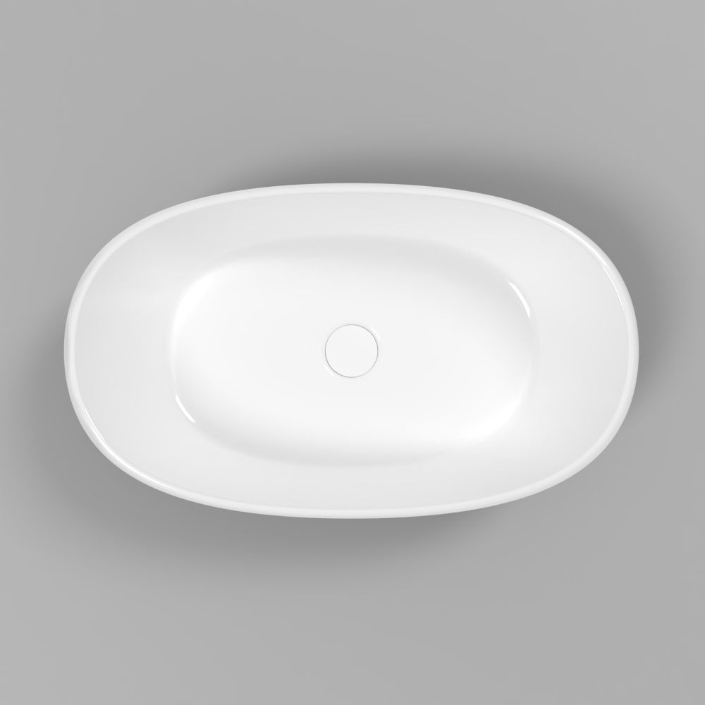 Умывальник WHITECROSS Amazon 60x35 (черный/белый глянец) иск. камень