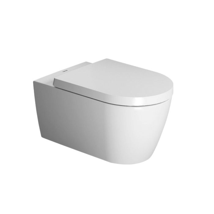 Сиденье для унитаза, Duravit, ME by Starck, с крышкой, ширина, мм-370, глубина, мм-440, высота, мм-30, тип шарниров-SoftClose, материал шарниров-нержавеющая сталь, цвет шарниров-хром, цвет-белый, артикул 0020090000