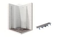Душевой уголок Ambassador Nord 13011109-ST7, квадратный, линейный трап, 100х100