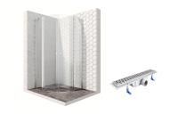 Душевой уголок Ambassador Nord 13011102-ST5, полукруглый, линейный трап, 100х100