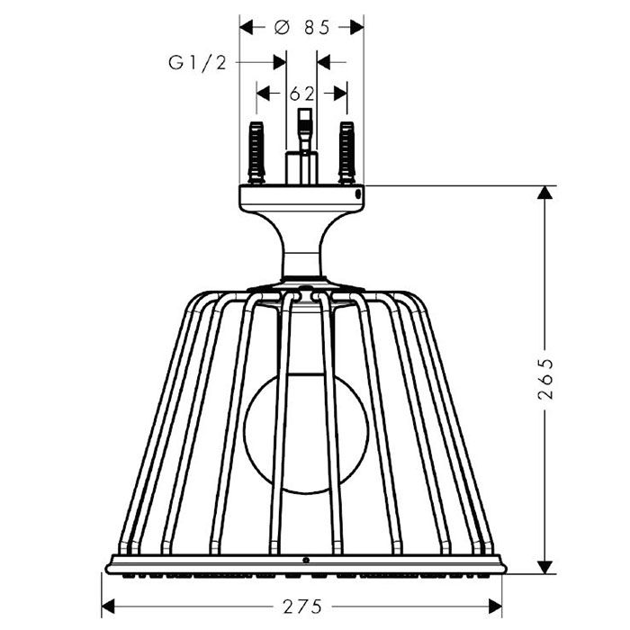 AX LampShower Верхний душ, Ø 275мм, 1jet,  потолочныы монтаж, с подсветкой, дизайн Nendo, цвет: хром AX LampShower Верхний душ, Ø 275мм, 1jet,  потолочныы монтаж, с подсветкой, дизайн Nendo, цвет: хром