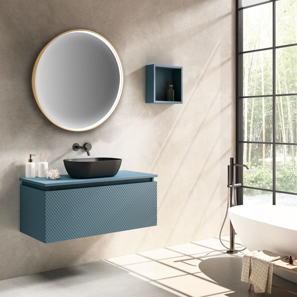 Xpertials Noa Redondo, зеркало Ø80 см, 1 датчик: LED подсветка с регулировкой яркости, профиль брашированное золото, артикул 84354135-00081