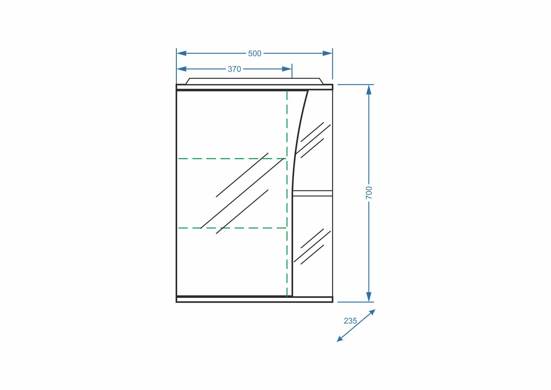 Зеркало-шкаф "Винчи 50/С", левое