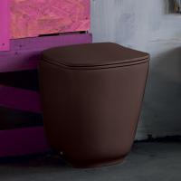 Kerasan Tribeca Унитаз напольный пристенный 55 см БЕЗОБОДКОВЫЙ, c креплением WB5N, цвет: Borgogna matt