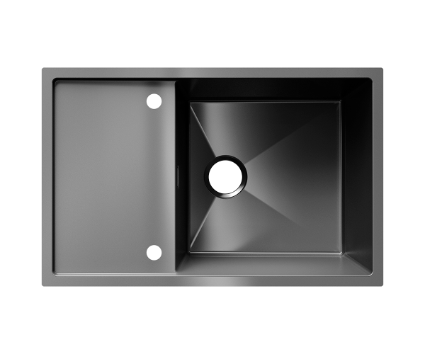 Мойка ULGRAN STEEL 780 Х 500, цвет «черная брашированная сталь» (US 780-002)
