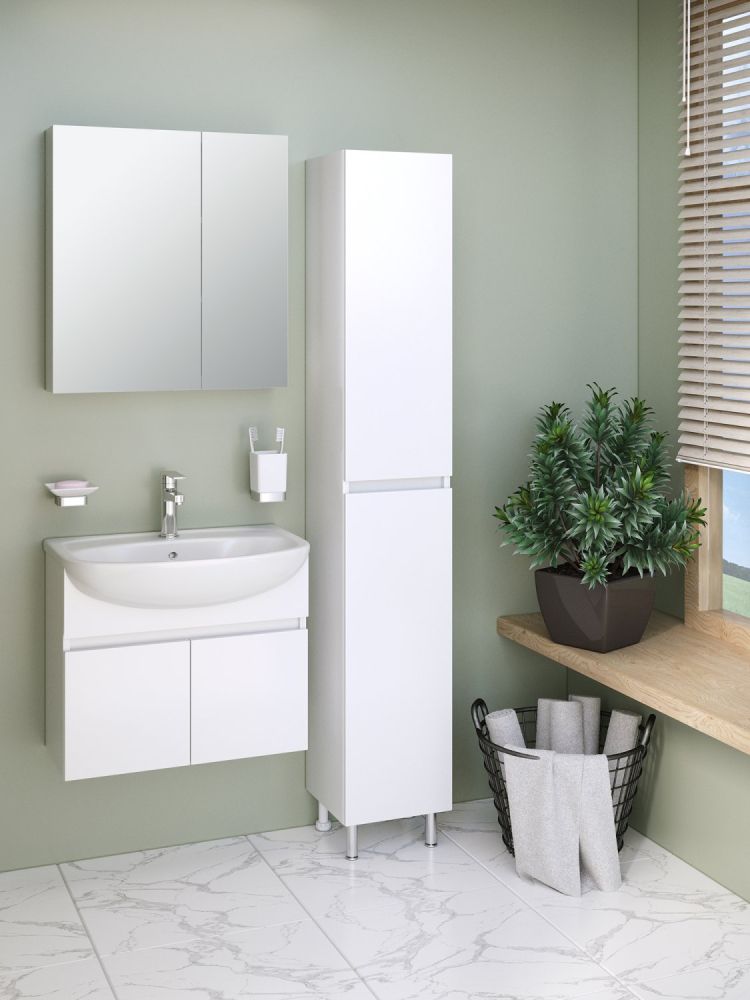 Тумба Runo Лада 60 подвесная белая под умывальник 00000000154 (Уют 60) (00-00001368), артикул 00-00001368