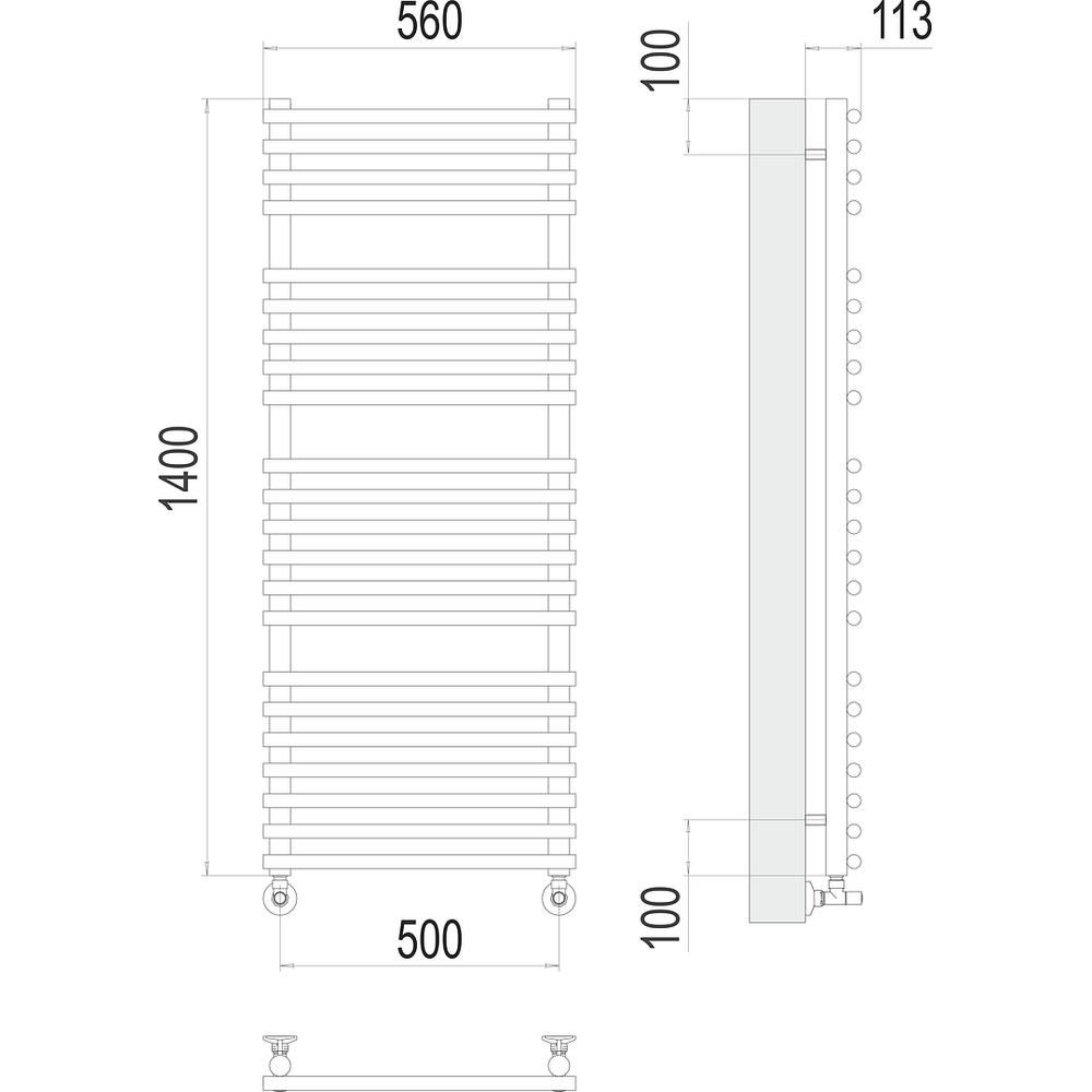 Полотенцесушитель водяной Terminus Кремона П22 50х140