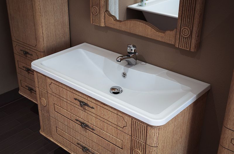 Раковина Florentina Аллегро 80 см 10.020.00800.001, белая, артикул 10.020.00800.001