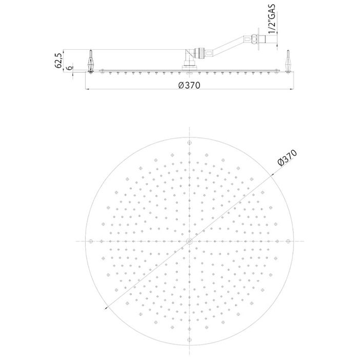 BOSSINI PARIS-OKI Верхний душ Ø 370 mm, FLAT, цвет: хром BOSSINI PARIS-OKI Верхний душ Ø 370 mm, FLAT, цвет: хром