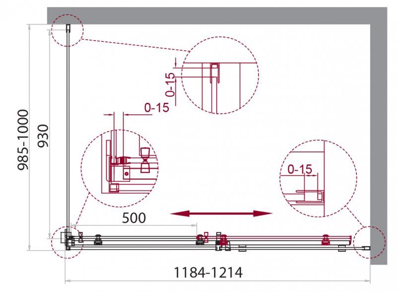 Душевой уголок BelBagno ACQUA-AH-1-130/100-C-Cr