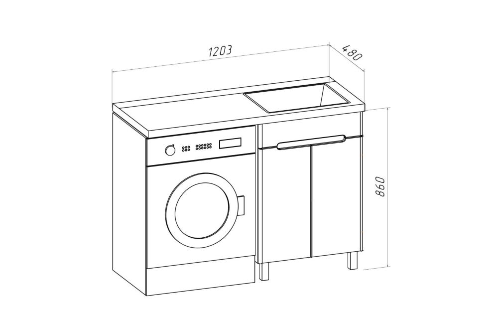 Тумба Runo Парма 60 под умывальник 00-00001024, 00-00001025 (Гамма 120 лайт левое/правое крыло) (00-00004160), артикул 00-00004160