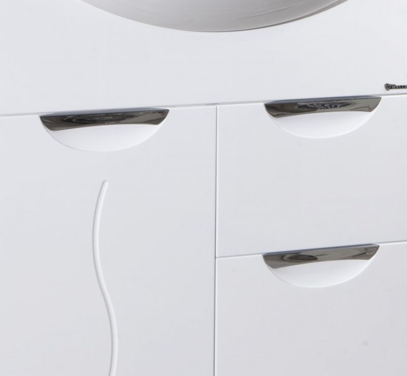 Тумба под раковину Bellezza Глория 75 4639512120010 с бельевой корзиной Белая