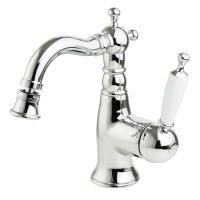 OXFORD Смеситель для биде моноком. ручка белая, хром