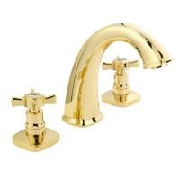 KORONA Смеситель для раковины на 3 отв., золото